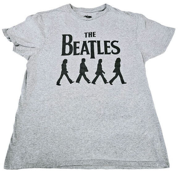 The Beatles Unisex T-Shirt Gray Size Large Cotton Blend Short Sleeve Pullover - Picture 1 of 12